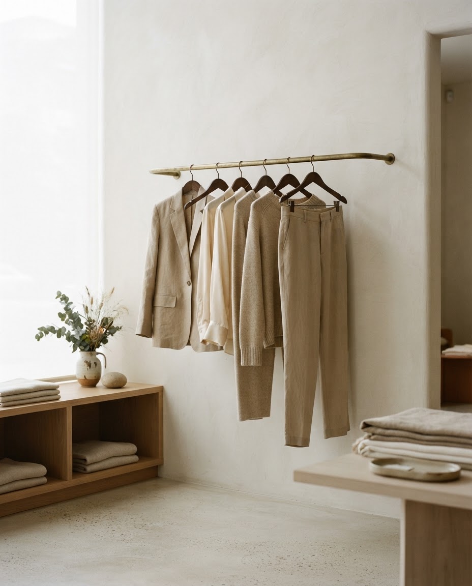 Detalle de boutique de moda minimalista